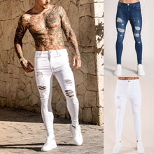 Load image into Gallery viewer, Men Solid Color Jeans Fashion Slim Pencil Pants