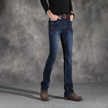 Load image into Gallery viewer, Men Vintage Black Grey Blue Flare Jeans
