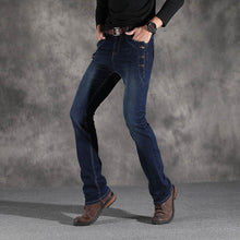 Load image into Gallery viewer, Men Vintage Black Grey Blue Flare Jeans
