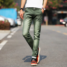 Load image into Gallery viewer, Men Stretchy Denim Skinny Green Jeans
