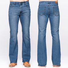 Load image into Gallery viewer, Men Slim Boot Cut Jeans Classic Stretch Denim
